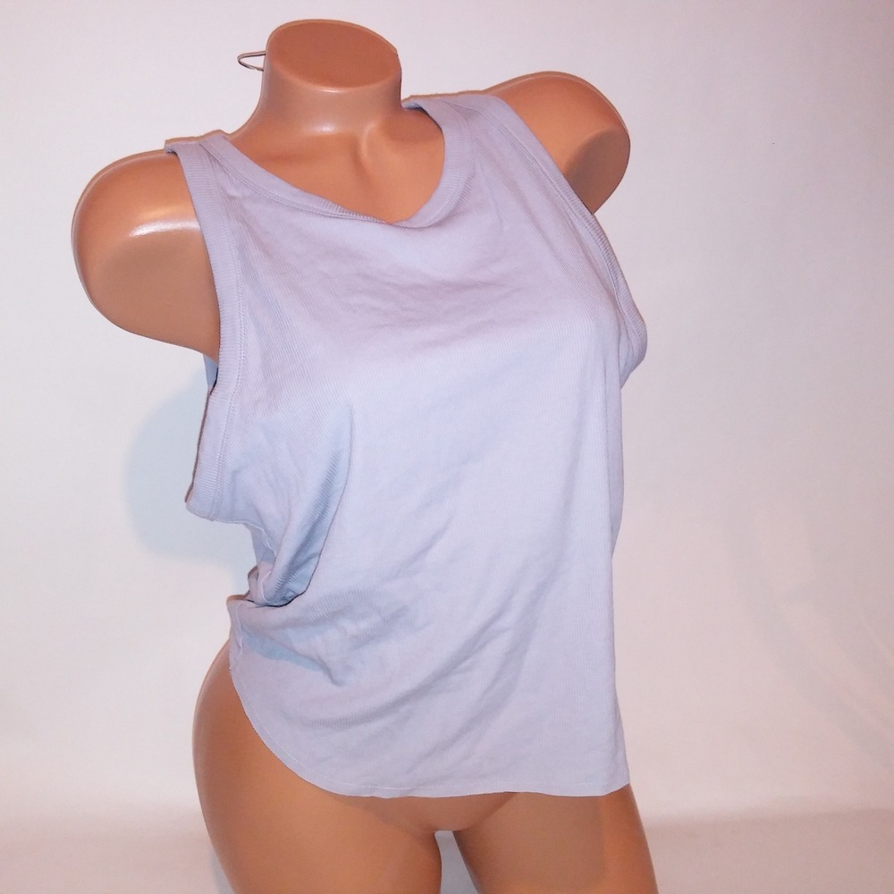 Victoria Secret PINK Tank Top Crop XXL 2X Ribbed Solid Shelf Bra Sleeveless New - Picture 10 of 10